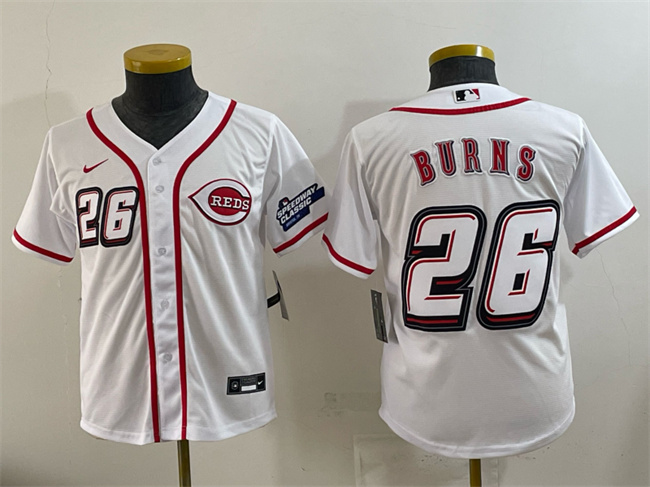 Youth White Cincinnati Reds #26 Chase Burns 2025 Speedway Classic Stitched Baseball Jersey